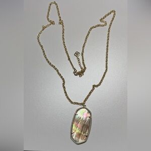 Kendra Scott Mother Of Pearl Pendant Goldtone Chain Necklace